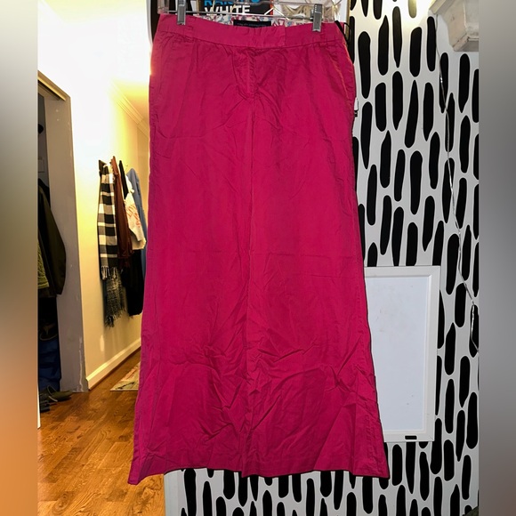 French Connection - Fuchsia Wide Leg Cotton Trousers - Picture 9 of 9